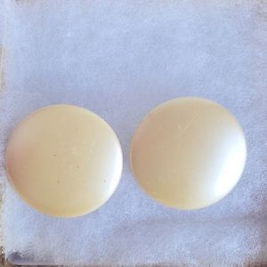 1 3/8” Vintage Cream Spheres SilverTone Clip-Ons